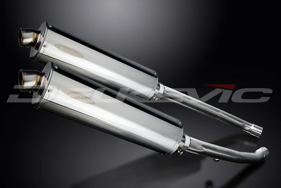 Kit silenciador de escape ovalado de acero inoxidable Kawasaki ZX-14R 2012-2023 deslizable 18" Foto 3 de 4