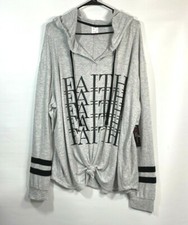 No Boundaries Womens Gray Hoodie XXXL 21 FAITH Very Soft New with Tags