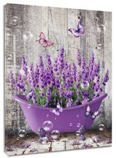Vintage Butterfly Purple Lavender Abstract Wall Art for Bathroom Living Room
