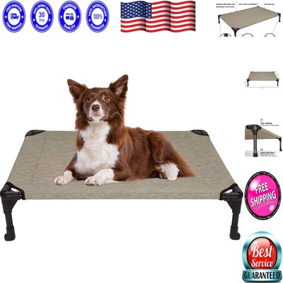 Washable Elevated Dog Bed with Non-Slip Feet - Medium Size, Stylish & Durable