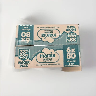 Aldi Mamia Baby Wipes 6 Packs 80 wipes Mild & Gentle Sensitive Fragrance Free