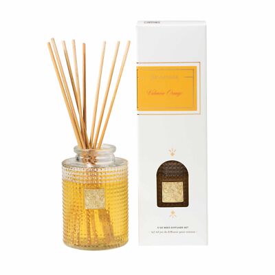 Aromatique Valencia Orange Reed Diffuser Gift Set Square Glass Bottle with...