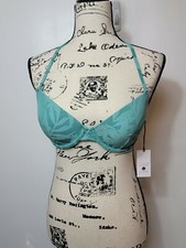 Shade  Shore Light Lift Jacquard Textured Bikini Top - Teal - 34C