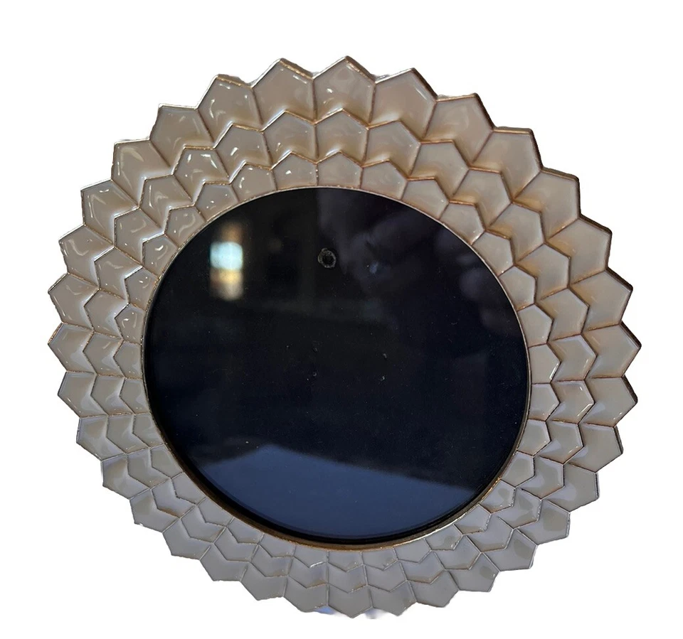 "Marco de fotos redondo crema y dorado esmaltado estilo moderno Sheffield Home 6""" Foto 2 de 4