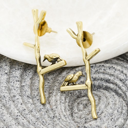 Elli Orecchini A Perno Tricolore: Oro, Oro Rosa E Argento 925 - Set Da 3