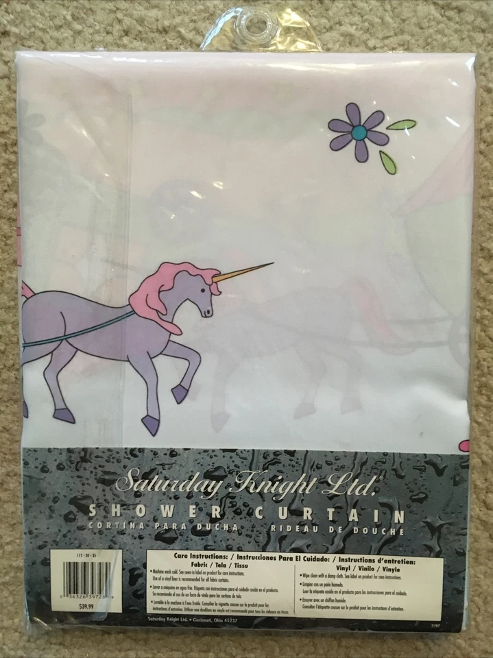 Cortina de ducha Princess de Saturday Knight LTD NUEVA EN PAQUETE Foto 3 de 3