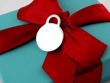 Tiffany & Co Silver Blank Circle Engravable Charm Pendant 4 Necklace Bracelet