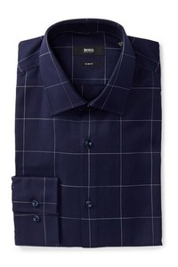 camisa de vestir azul marino