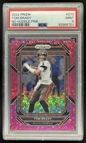 2022 Panini Prizm Tom Brady No Huddle Pink #/15 Buccaneers PSA 9