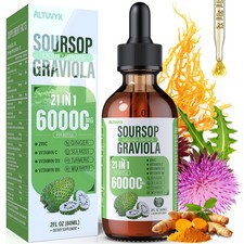 21-in-1 Soursop Graviola Liquid Drop, Bitters 2 Fl Oz Pack of 1 
