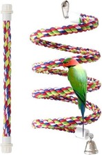 Pets vv Bird Rope Perch Parakeet Toys Spiral Bird Toy for Cockatiels 43" 13.7...