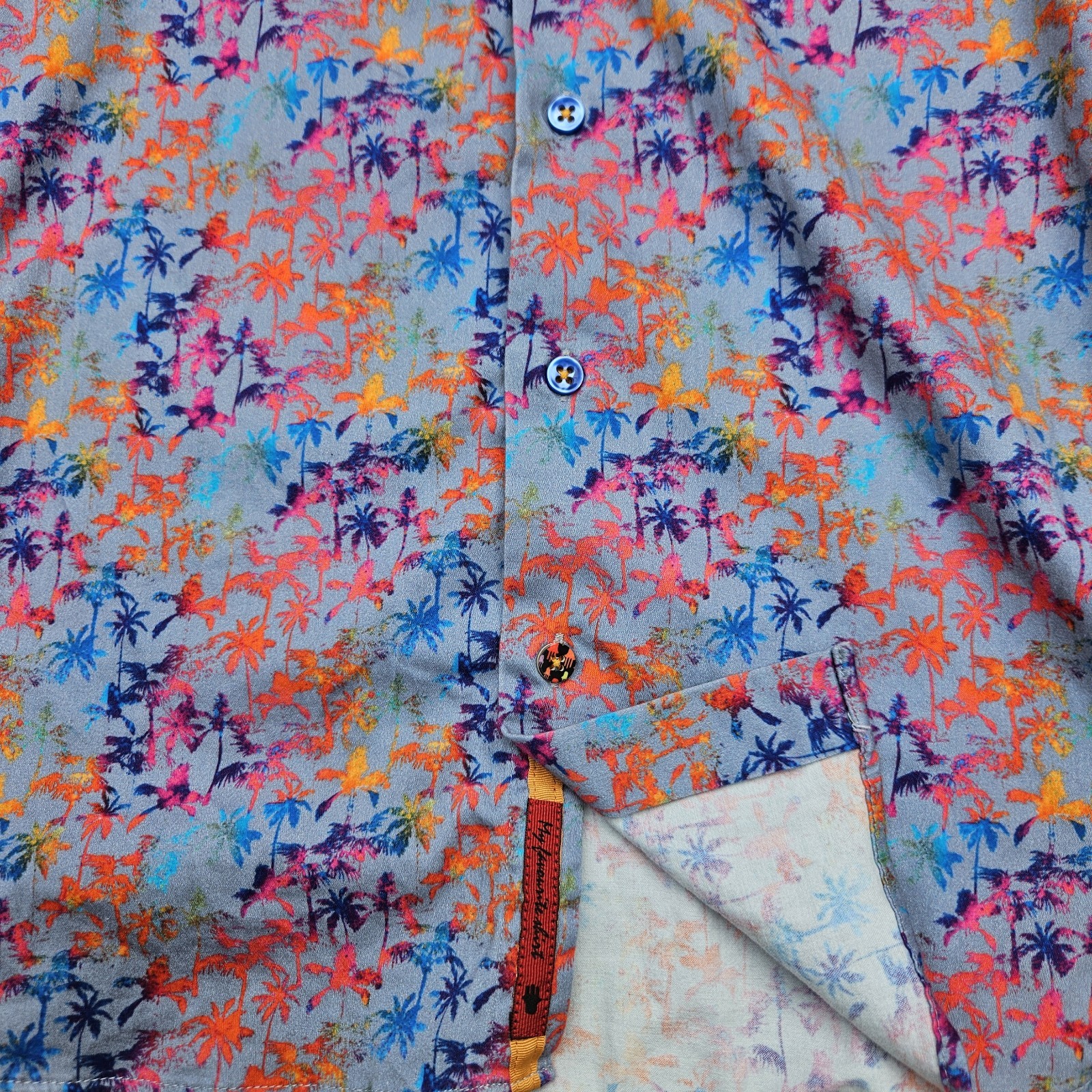 Visconti Black Patterned Button Up Short Sleeve S… - image 7