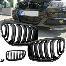 SET Doppelsteg K�hlergrill Grill Schwarz GLANZ f�r BMW E90 E91 LCI FACELIFT & M