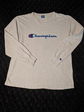 VTG 90's Champion Authenic Altheltic Apparel Made in USA long sleeve Size L Gray
