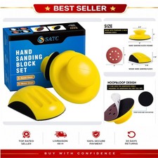 5 in Hook and Loop Hand Sanding Blocks 2 Piece Set Woodworking