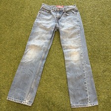Levis 514 Jeans Boys 12 Slim Straight 26 Red Tab Faded Blue Light Wash Y2K