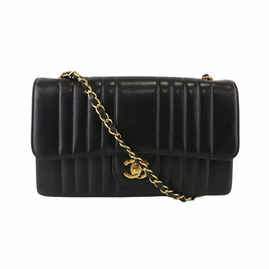 Chanel Black Lambskin Mademoiselle Single Flap Chain Shoulder Bag