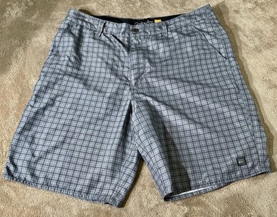 Quicksilver Watermen Mens Boardshorts Size 32 Gray Windowpane
