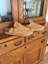 UNBRANDED SIZE 9 WOMEN TAN CAMEL SLIP ON BELTED PLATFORM SLIDES