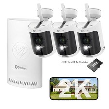 Swann Wireless 2K Security Camera System 8CH NVR Two-Way Audio Recording 64GB SD