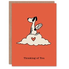 Dog Sympathy Greeting Card   Thinking of You Cloud, Pet Loss, Blank Inside