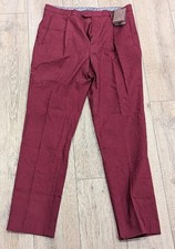 $620 Mens ETRO Stretch Cotton Trousers Dark Red 50 US 34