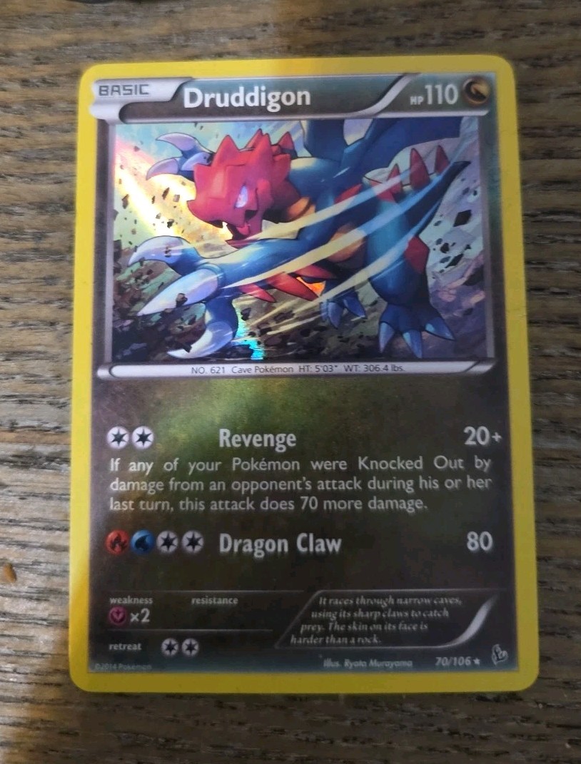 Pokemon TCG Cards Druddigon 70/106 Flashfire Holo Rare MINT