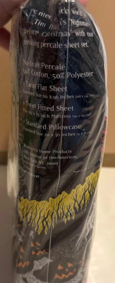 VINTAGE 1993 Nightmare Before Christmas Twin Sheet Set BRAND NEW RARE HALLOWEEN - Image 3 of 3
