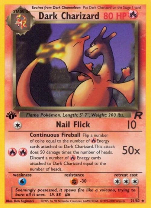 Pokemon Dark Charizard (21) NM Unlimited Normal Team Rocket
