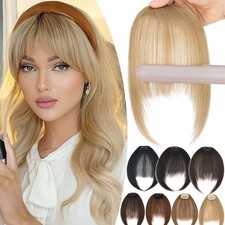 Cute Thin Air Curtain Bangs Clip In Fringe Neat Bangs Hair Piece Hair Extensions