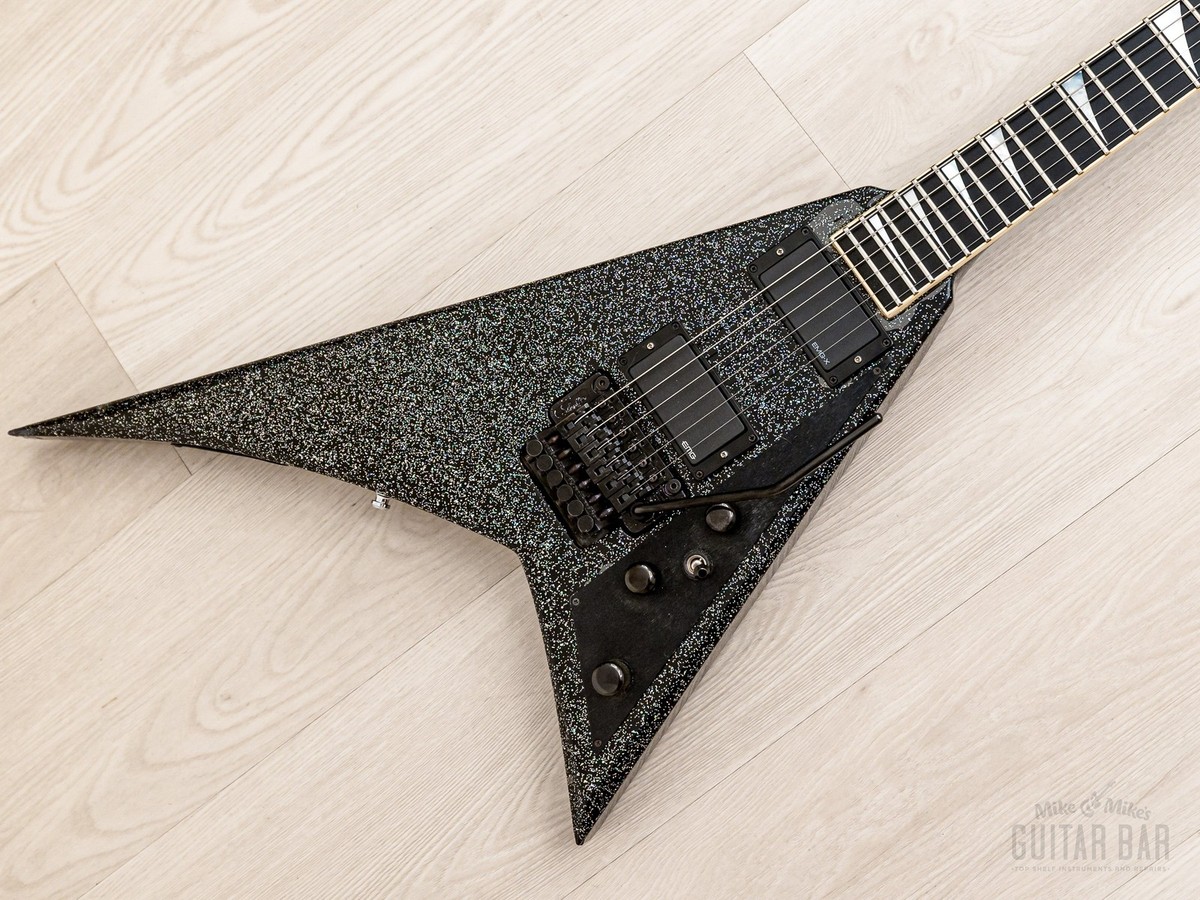 1994 Jackson USA Randy Rhoads RR1 Flying V Holoflake w/ EMG, Case
