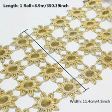 8.9mx 11.4cm Plastic Flower Chain Trim for DIY Clothes Curtains Sofa Decor Craft