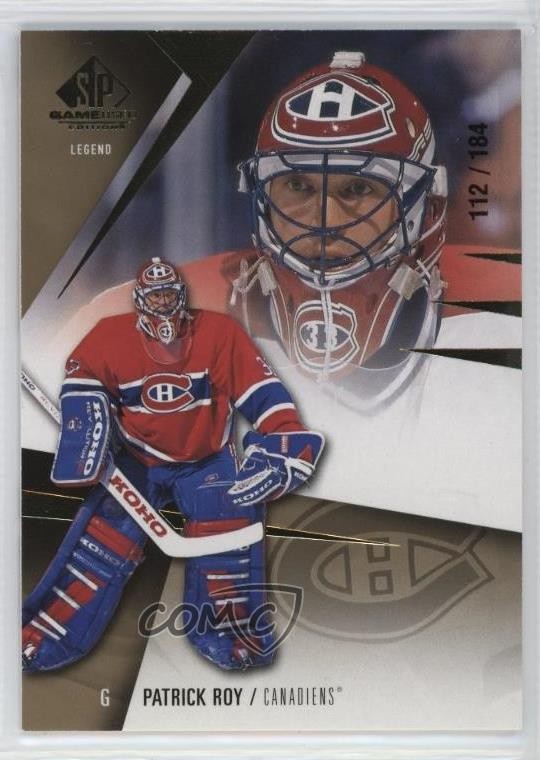 2023 Upper Deck SP Game Used Edition Legends Gold /184 Patrick Roy #192 HOF mq5
