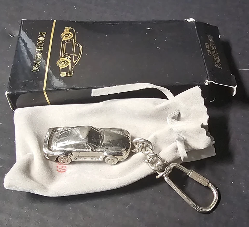 Burago Porche 959 - 1986 Llavero Coche Metal 1:87 con Caja Hecho en Italia Raro Foto 3 de 4