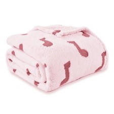 Fluffy Blanket - 3D Music Patterned Fall Throws for King (108" x 90") Pink