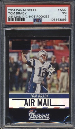 2014 Panini Score Hot Rookies AIR MAIL DIE-CUT Tom Brady #AM2 PSA 7 PATRIOTS NM