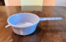 Vintage Action Ind Inc Blue Strainer Colander With Handle, Cheswick, PA USA