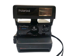 Polaroid Instant Camera One Step Close Up 600 Film Vintage Retro Black W/ Strap