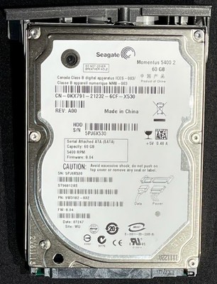 Seagate Momentus 60GB 5400RPM 2.5'' SATA HDD / ST96812AS / KX791 / HJ988