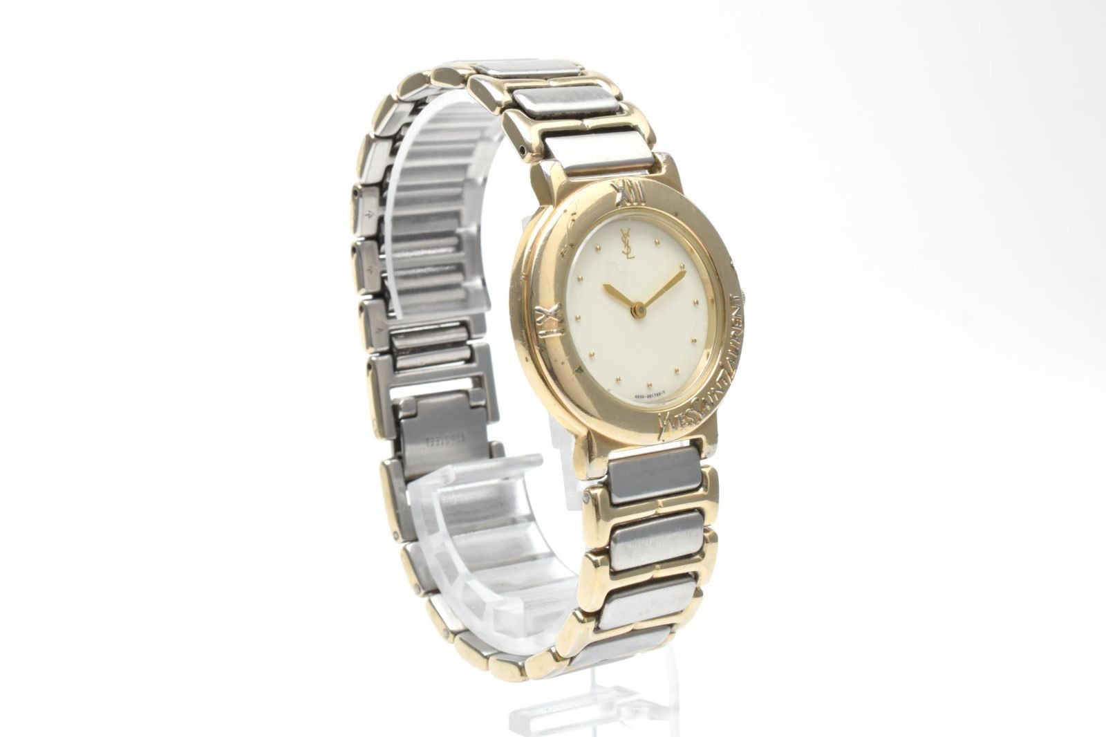 YSL 4620 Two Tone White Dial Quartz Watch 4620-E60957Y Tasted From Japan thumbnail 7