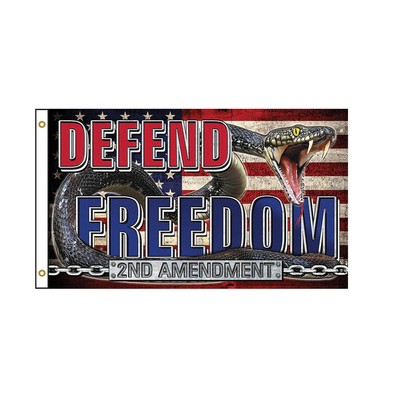 Biker Motorrad Americas 2nd Amendment Snake Attack USA Flag Flagge Fahne Banner