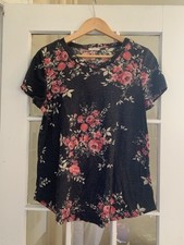 12pm by mon ami T-shirt Top Floral Size Large Made In USA Shirt Sleeve Comfy