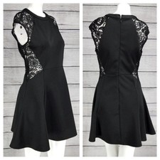 do & be Crochet Lace Panel Mini Dress LBD Little black Dress  Women M medium
