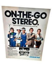 1982 Sanyo On The Go Stereo Vintage Print Ad Portable Audio