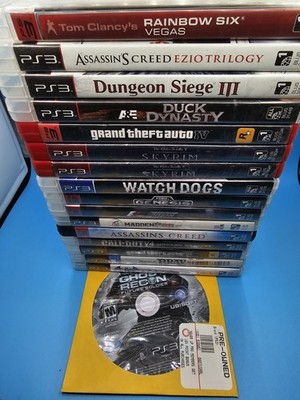 Sony PS3 mixed game lot w/ cases & manuals incl Skyrim, Watch Dogs, Rainbow Six