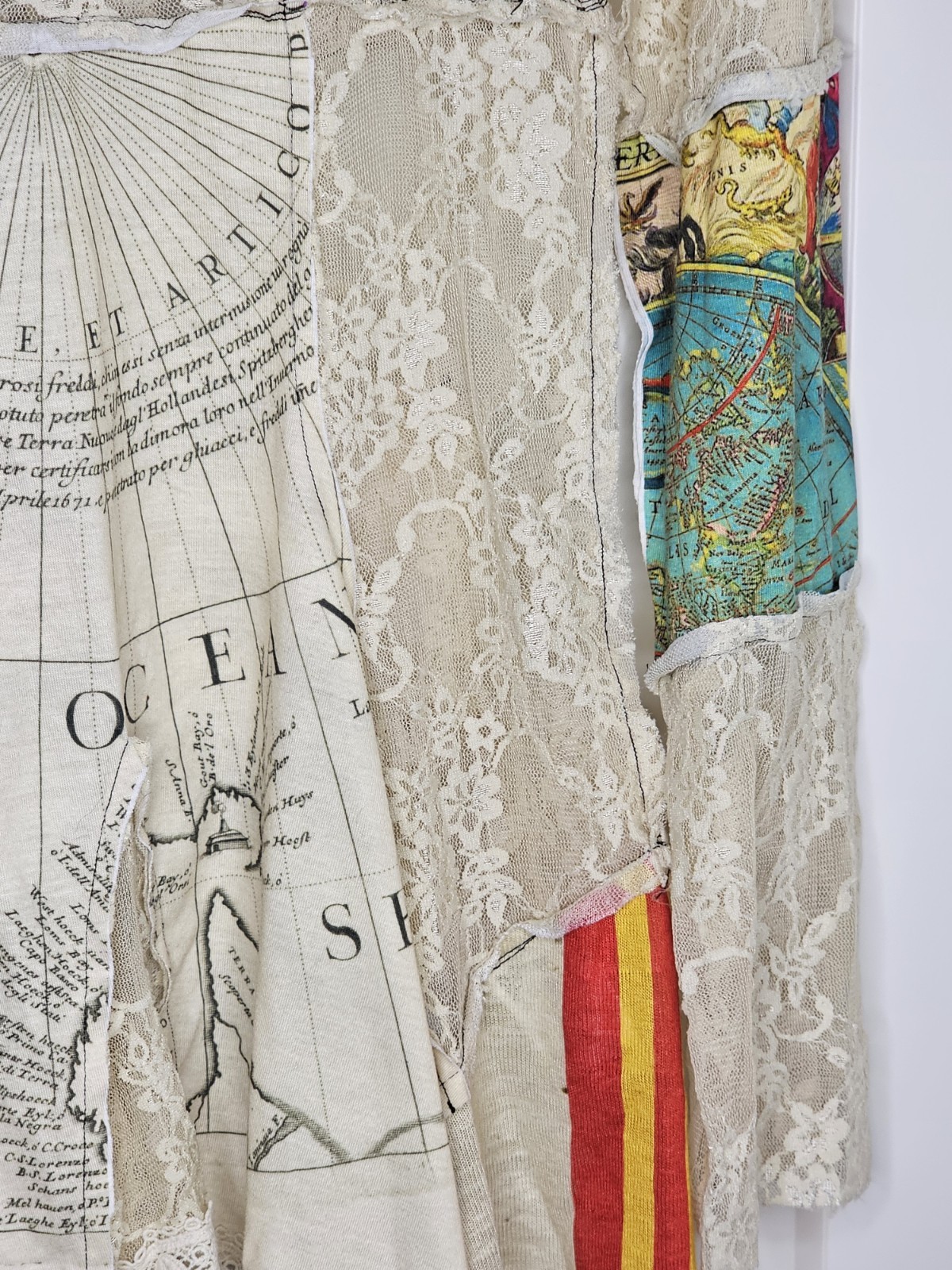 IPNG Designs Tunic Top Map Patchwork Lace Rhinest… - image 12