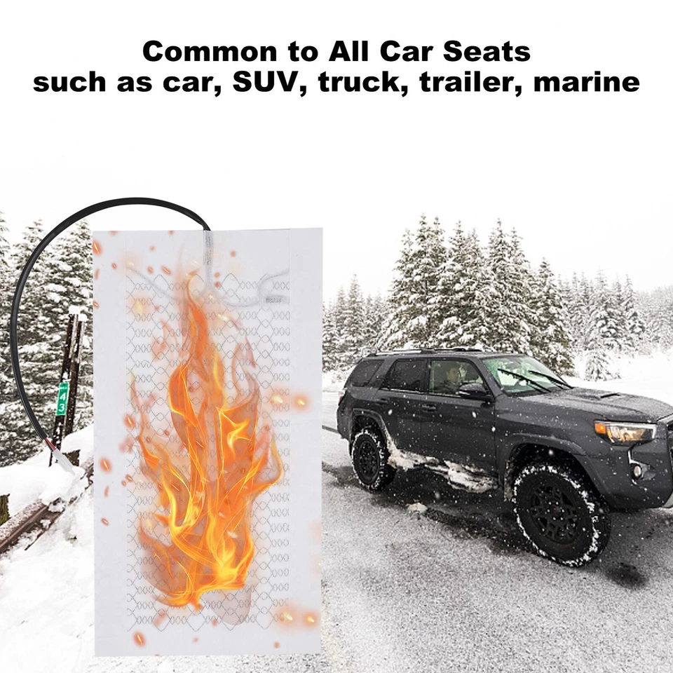 Universal Car Seat Heating Pad Carbon Fiber 12V Car Seat Heater Kit Fit 2 Seats - Image 4 of 4