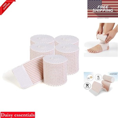 Latex-Free Cotton Elastic Bandages 2 Inch Pack of 5 for Joint Support