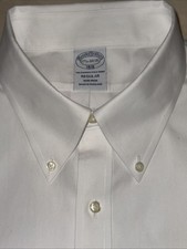 BROOKS BROTHERS 1818 MENS WHITE COTTON NON-IRON DRESS SHIRT SIZE 17.5/34-35 125