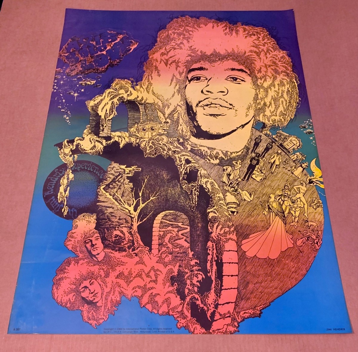 Rare Vintage 1968 The Jimi Hendrix Experience International Poster